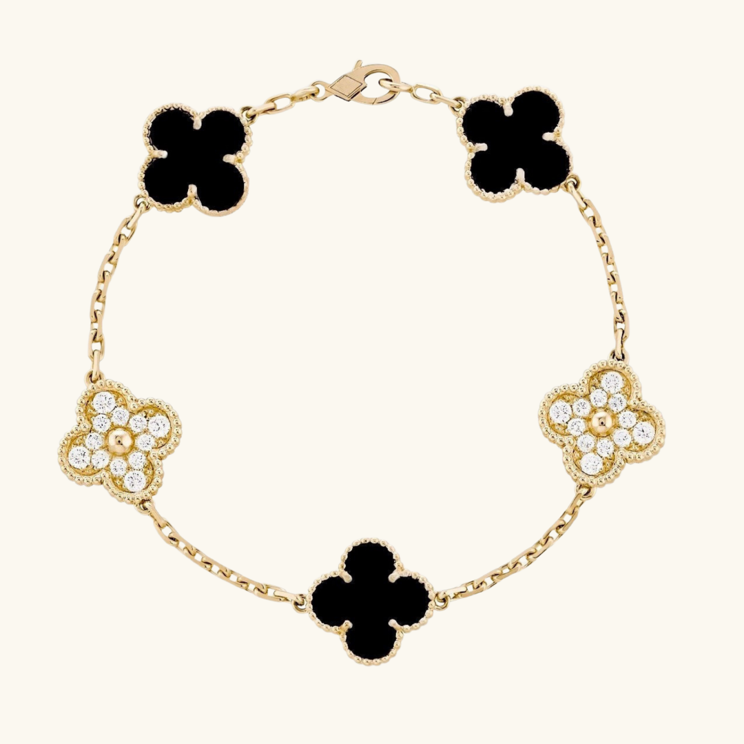 CLOVER | Złoto-Czarna Bransoletka Prestige