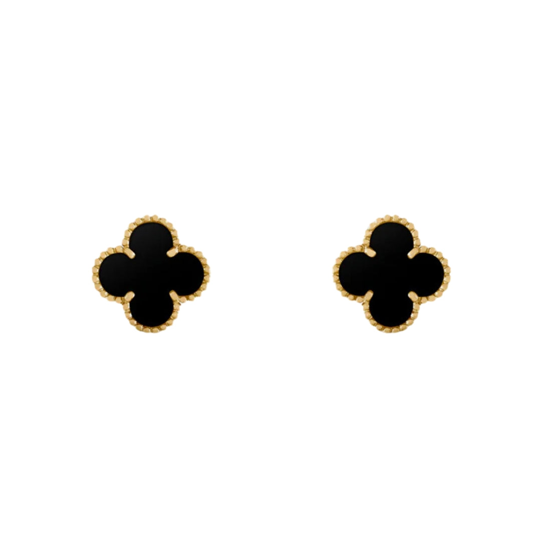 CLOVER | Czarne Kolczyki