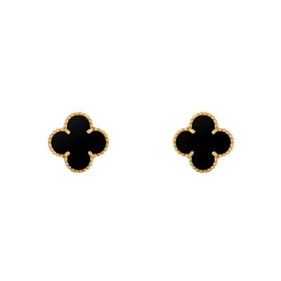 CLOVER | Czarne Kolczyki