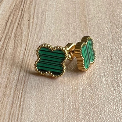 CLOVER | Zielone Kolczyki
