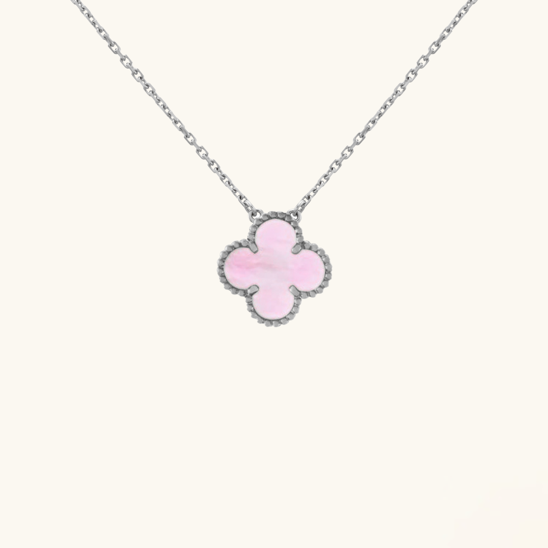 CLOVER | Różowo/Srebrny Naszyjnik