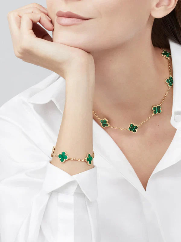 CLOVER | Naszyjnik Zielony z 10 Motywami