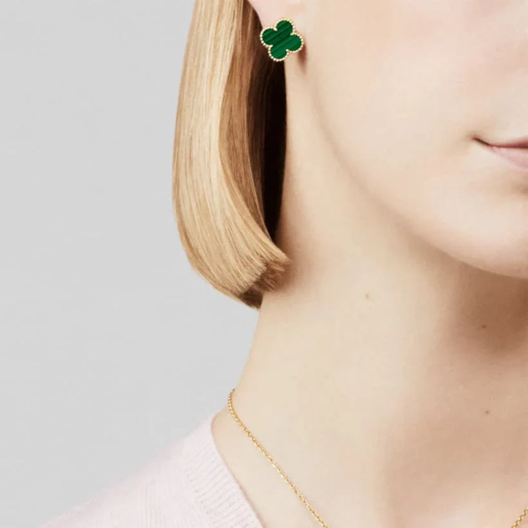 CLOVER | Zielone Kolczyki