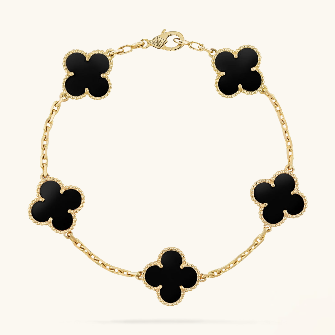 CLOVER | Czarny/Złoty Bransoletka