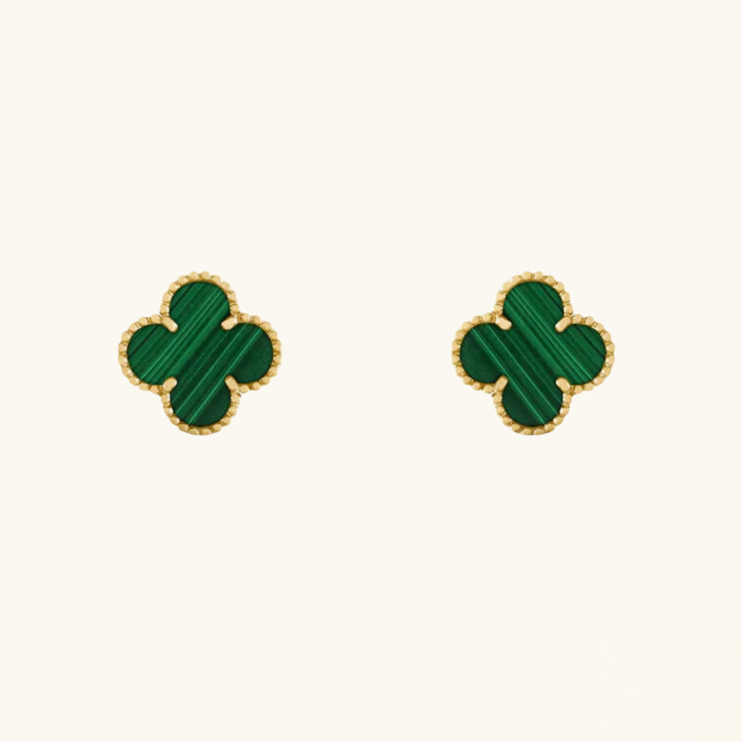 CLOVER | Zielone Kolczyki