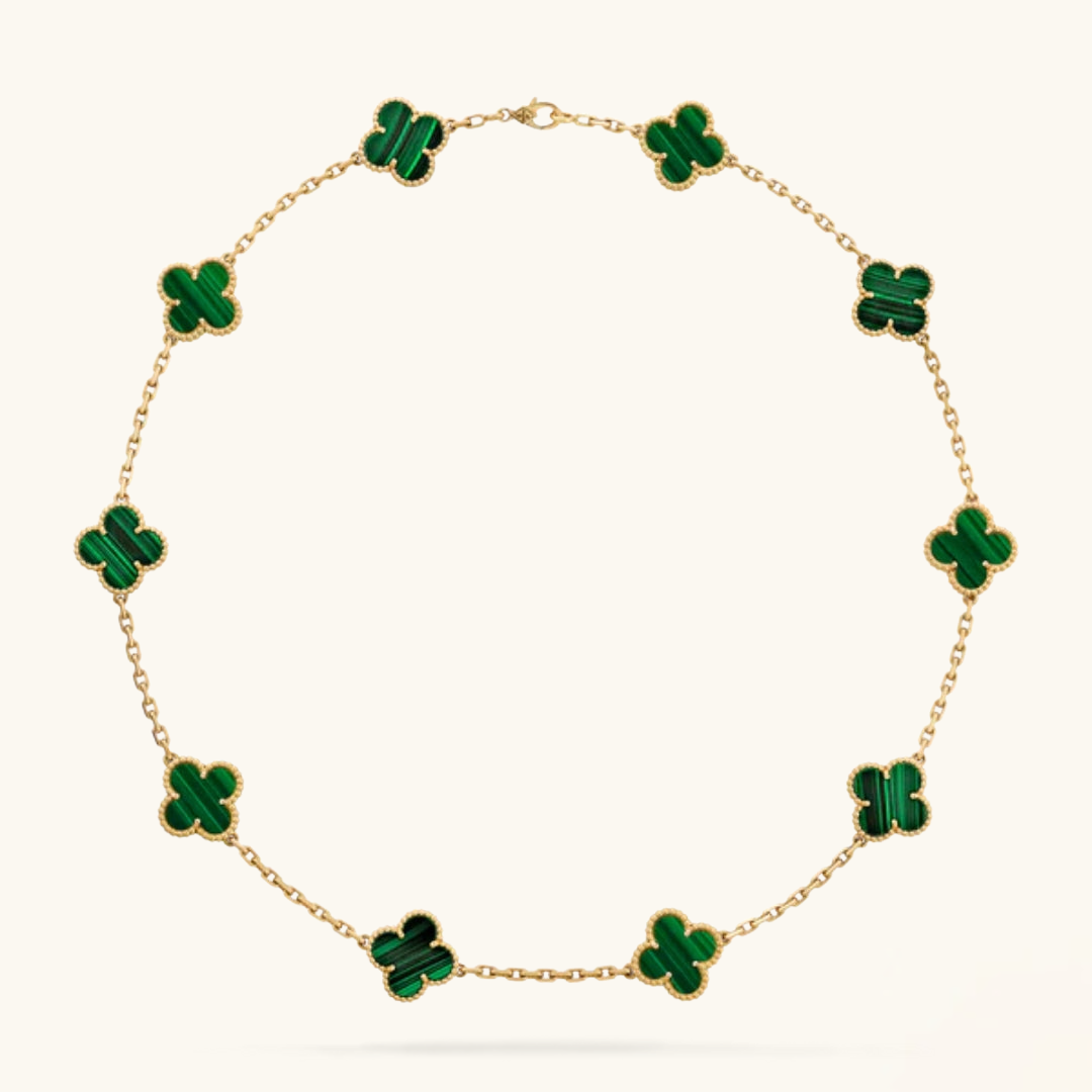 CLOVER | Naszyjnik Zielony z 10 Motywami