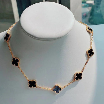CLOVER | Naszyjnik Czarny z 10 Motywami