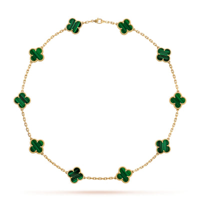 CLOVER | Naszyjnik Zielony z 10 Motywami
