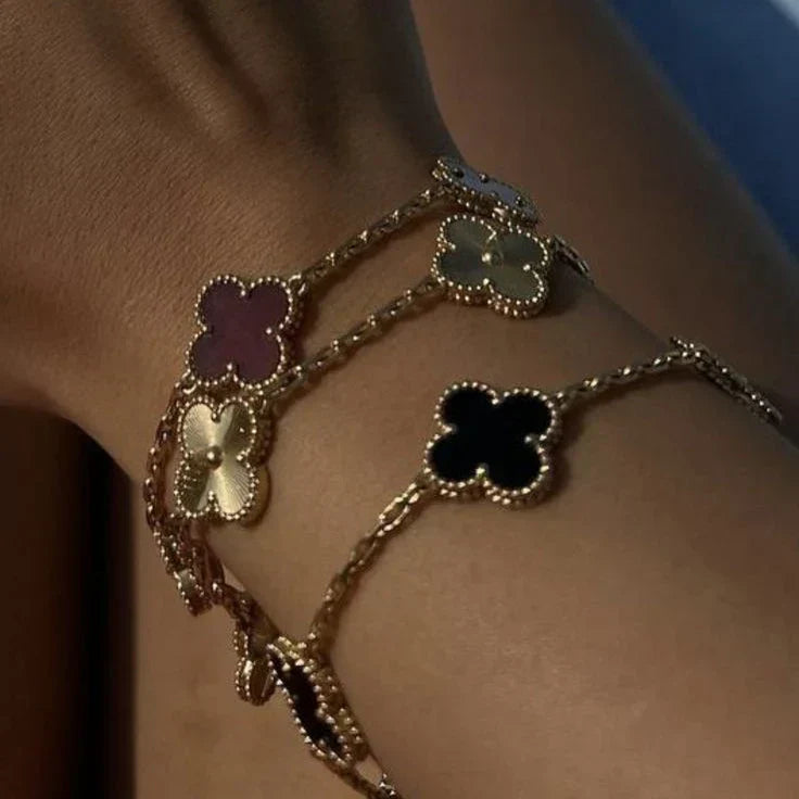 CLOVER | Czarny/Złoty Bransoletka
