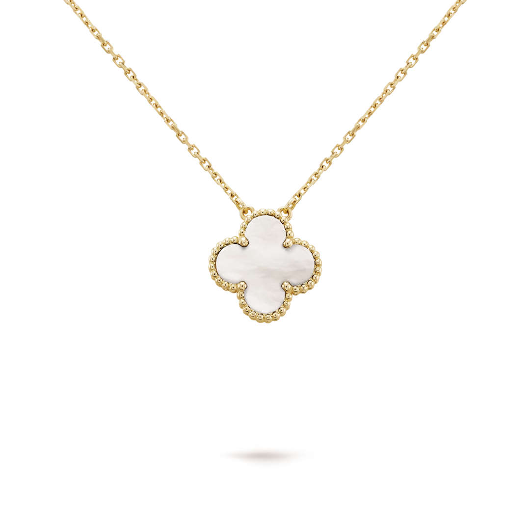 CLOVER | Naszyjnik Biały/Złoty
