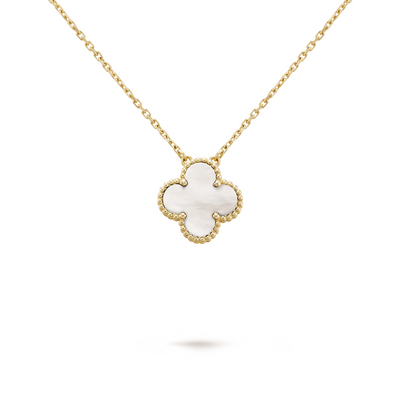 CLOVER | Naszyjnik Biały/Złoty