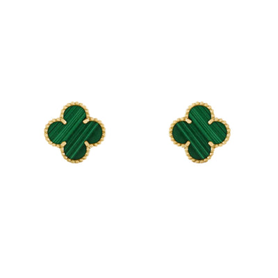 CLOVER | Zielone Kolczyki
