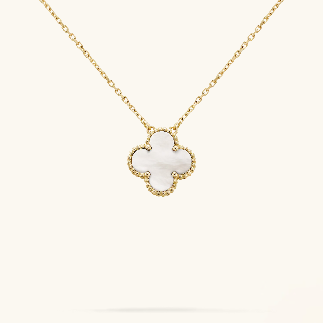 CLOVER | Naszyjnik Biały/Złoty