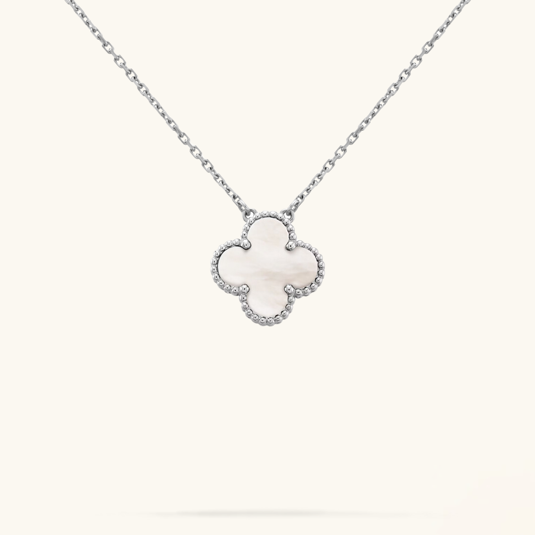 CLOVER | Biała/Srebrna Naszyjnik